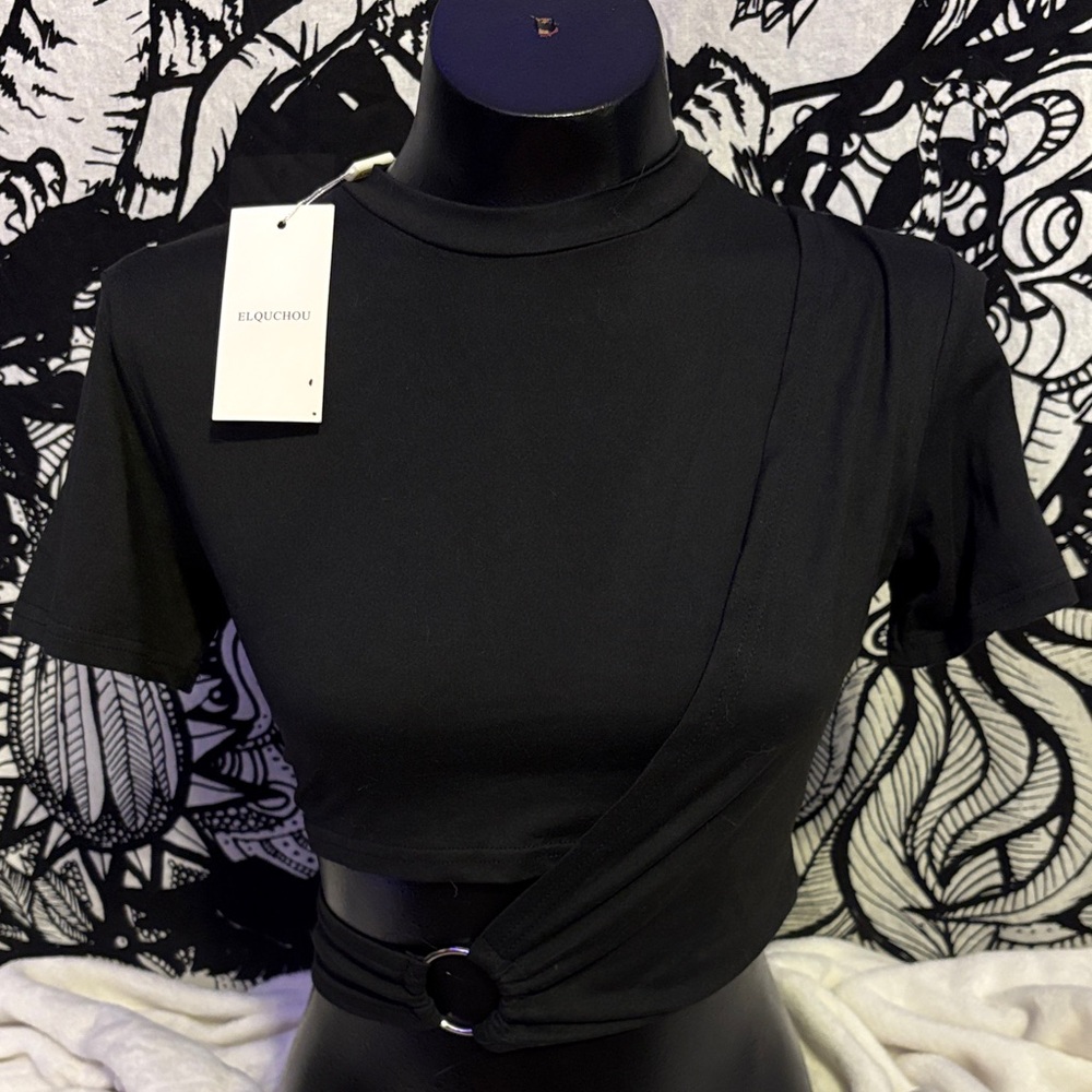 Elegant Black Crop Top by